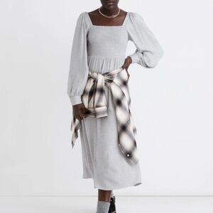 Madewell Cream Bishop Sleeve Sundress